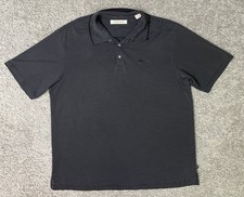 Tommy Bahama Polo Shirt Mens XL Black Short Sleeve Golf Beach Modal Marlin