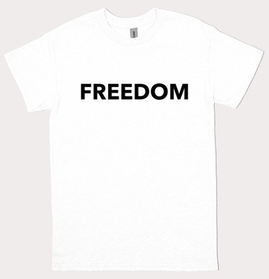 FREEDOM Charlie Kirk White T Shirt Unisex Free Speech Patriotic USA Love America