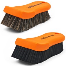 2PCS Leather Cleaning Brush, Horse Hair Brush for Car Leather Seat, Fabric, Shoe