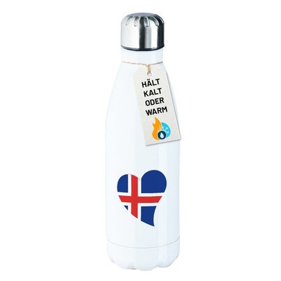 Trinkflasche Island Flagge Herz Geschenkidee Island Geschenk Präsent Mitbringsel