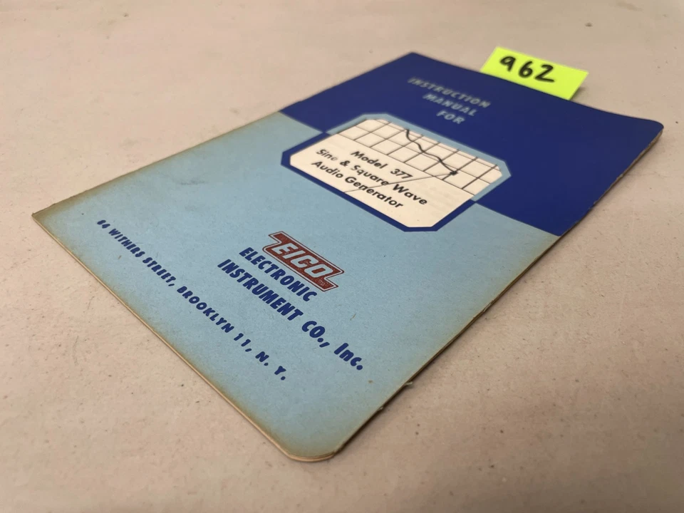 Manual de instrucciones generador de audio onda sinusoidal y cuadrada EICO modelo 377  Foto 3 de 4