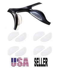 8 Pc Soft Nose Pads Stick On Silicon Anti Slip Eyeglasses Sunglasses Glass White