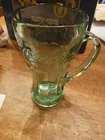 Libbey Coca-Cola Green Glass w Handle 6 1/4" Heavy Vintage Coke Cup 14 oz