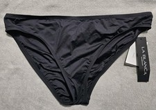 La Blanca Black Island Goddess Solid Hipster Swim Bottom Women's Size 12 NWT