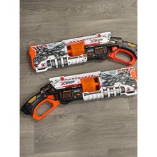 Pair of ZURU X-Shot Skins Lock Blaster White/Orange Rotating Drum