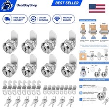 5/8" Zinc Alloy Cam Locks - 8 Pack with Waterproof Keys, Keyed Alike
