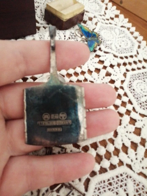  David Andersen Norway Norwegen silber 925 Anhänger Rendant Tor Emaille Enamel  - Bild 4 von 4