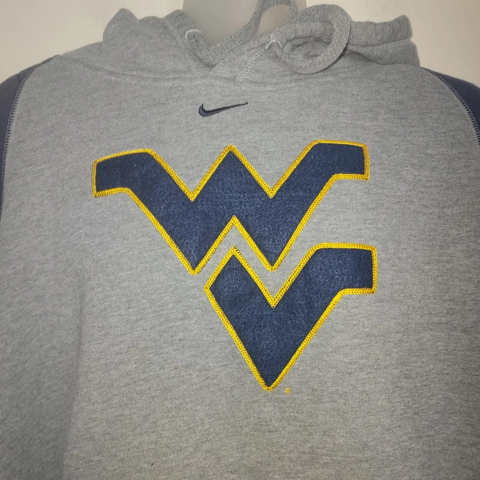 Nike WVU Men's Hoodie 3XL  Pullover Sweatshirt West Virginia Mountaineers Gray - Image 2 of 4
