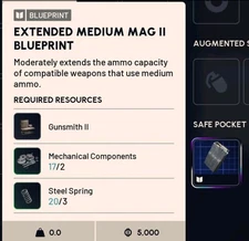 ✅ ARC RAIDERS ✅ EXTENDED MEDIUM MAG II BLUEPRINT - USA SELLER