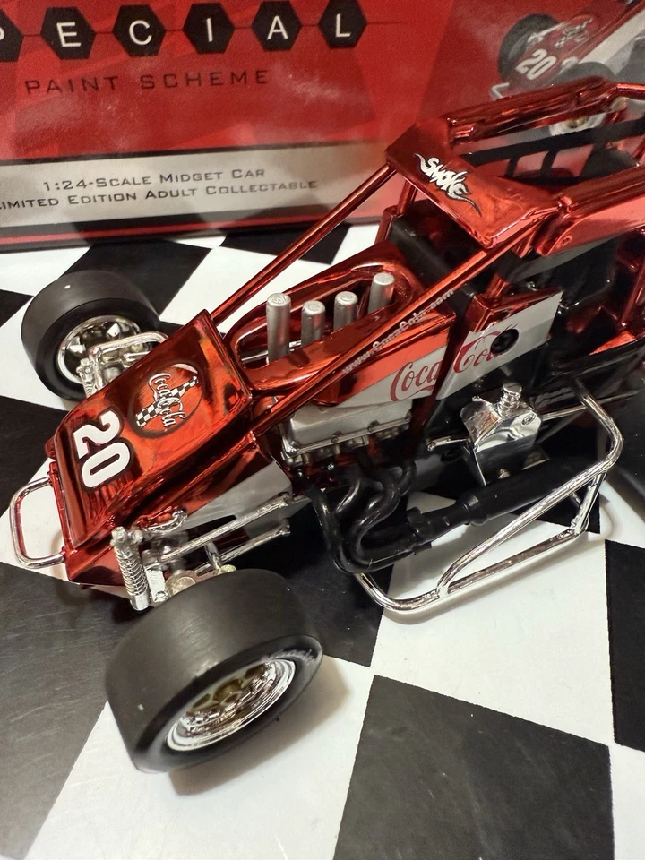 TONY STEWART #20 COCA-COLA CHILE BOWL COLOR CROMO Midget Dirt Car 1/24 Diecast Foto 3 de 4