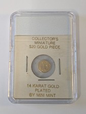 14 Karat Gold Plated Miniature $20 Gold Piece by Mini Mint