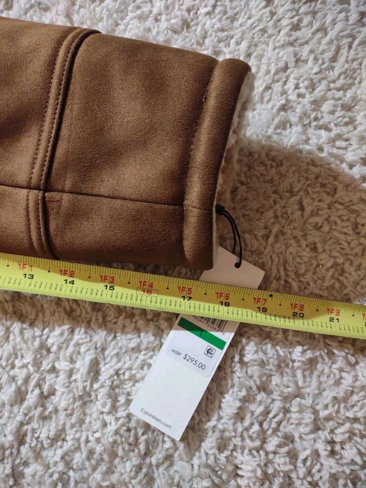 Calvin Klein Men's Jacket Size Large Faux Shearling CM192244 Cognac New - Image 4 of 4