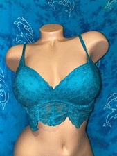 Victoria s Secret Pink 2015 Bright Green Lace Push Up Underwire Bralette Bra M