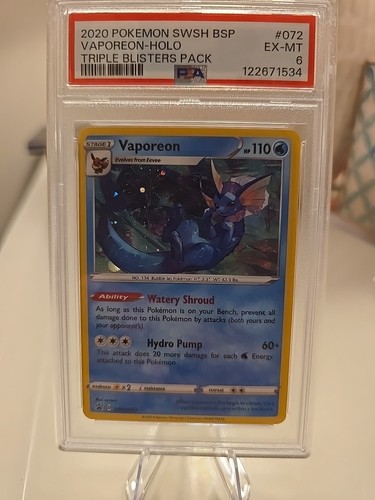 Vaporeon graded PSA 6 for sale on eBay