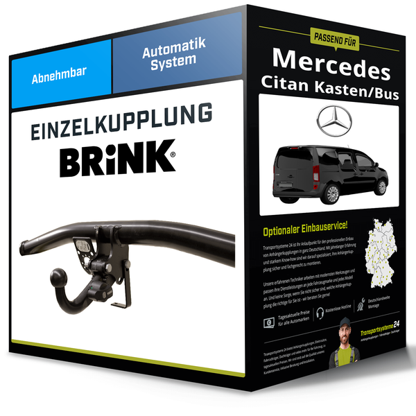 Abnehmbare AnhäNgerkupplung FüR Mercedes Citan Kasten/Bus 12- Typ W415 Brink NEU-image