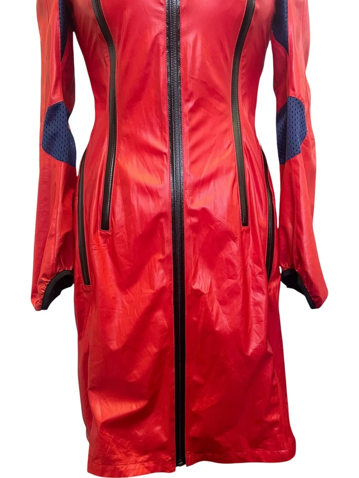 Chaqueta Junya Watanabe Roja Malla Cuello Alto Cremallera Colorida Con Capucha - Talla S Foto 4 de 4