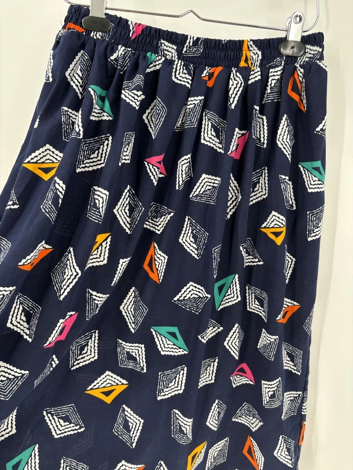 Conjunto de falda vintage Via Sant Andrea para mujer 12 Petite azul recortado botón delantero top Foto 3 de 4