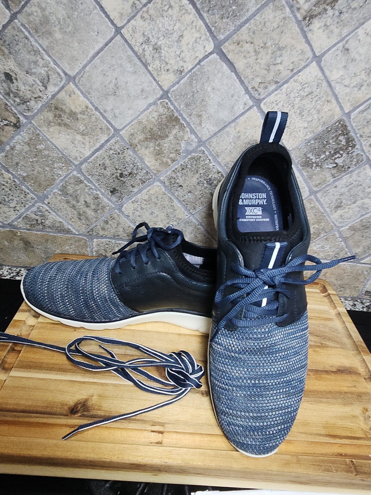 SAOLA 25 3057 XC4 9 5 M W scarpe impermeabili in pelle di pecora blu Johnston & Murphy