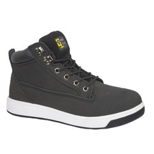 Mens Grafters Leather Ankle Safety Boots Lace Up Steel Toe Cap Work Shoe Trainer
