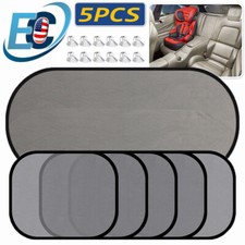5pcs Car Sun Shade Side Rear Window Baby Mesh Visor Windshield Uv Shield Cover