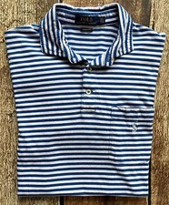 POLO RALPH LAUREN CLASSIC FIT POCKET POLO STRIPED BLUE MENS SMALL EXCELLENT
