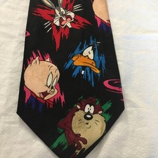 Vintage 1993 Looney Tunes Mania Tie Yosemite Sam -Bugs-Coyote Roadrunner