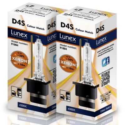 2 x D4S Genuine LUNEX CAR XENON BULB 4300K REPLACEMENT FOR PHILIPS , GE OR OSRAM