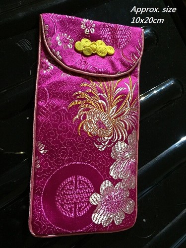 SILK BROCADE PURSE - GOOD FOR GLASSES AND MOBILE PHONE - LGC005,6 - Picture 11 of 36