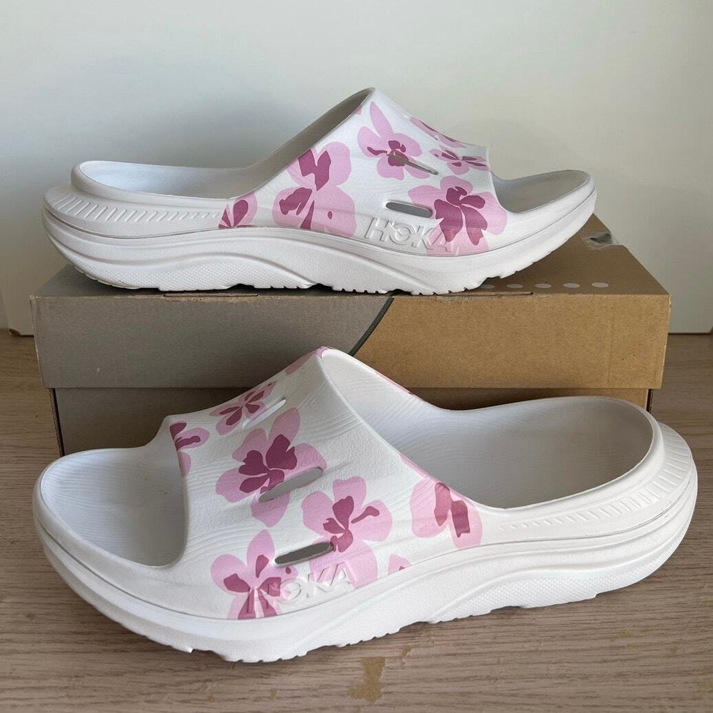 HOKA ONE ONE Vibrant Bloom Ora Slide 3 Pink Floral - M 11- W