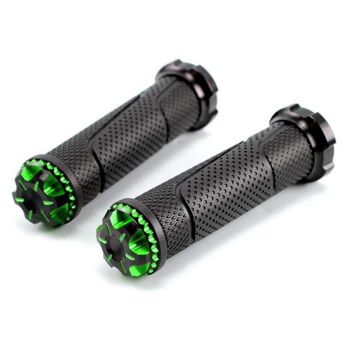 Universal Motorcycle 22mm 7/8" Aluminum Alloy Rubber Handlebar Hand Grips Cover - Picture 17 of 19