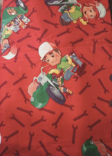Disney handy manny fun fabric red length piece 21 by 13.5 1pc