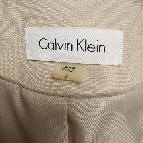 Womens Moto Jacket Calvin Klein Casual Business Soft Beige Cream Zippers - Picture 3 of 11