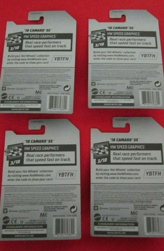(4) HOT WHEELS 2019 '18 CAMARO SS NEW COLOR Speed Graphics Box shipped,NICE G42 - Picture 6 of 6