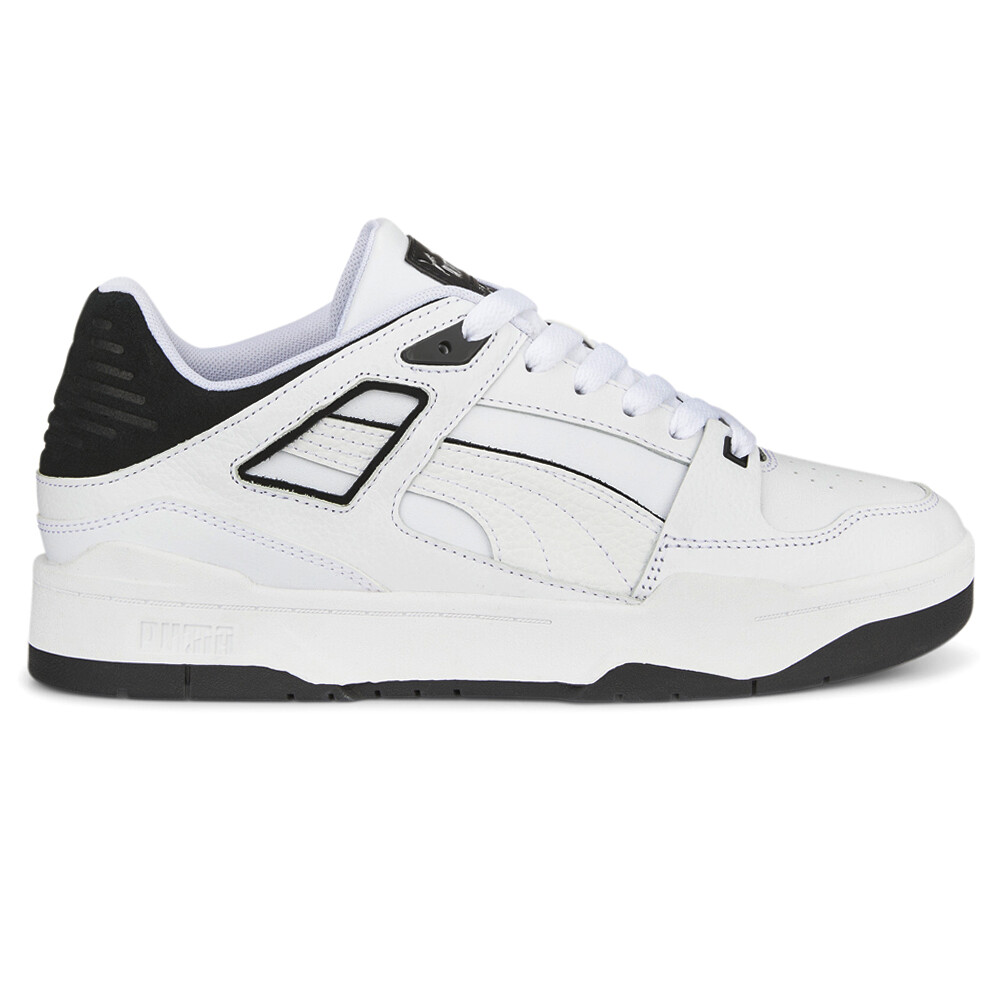 PUMA Slipstream Lace Up Mens Black, White Sneakers Casual