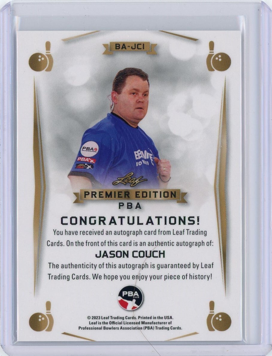2023 Leaf ジョー・ミノソ　直筆サインカード 2023 Leaf PBA Premier Edition Bowling Jason Couch #BA-JC1