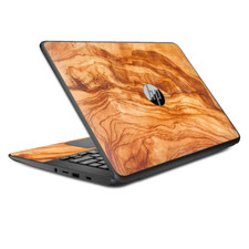 Skins Decal Wrap for HP Chromebook 14 Marble Wood Design Cherry Mahogany