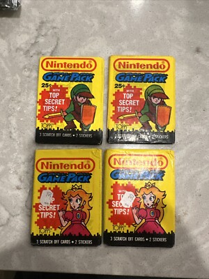 Nintendo Game Pack Sealed 4-Packs, 1989 Topps; Link Wrapper Version