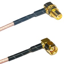 RG316 RP-SMA FEMALE ANGLE to SMA MALE ANGLE RF Cable Rapid-SHIP LOT