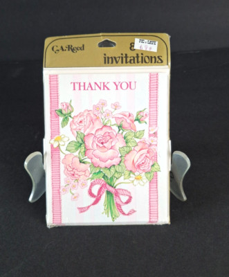Vintage NIP NEW C.A. Reed Party Invitations ''Thank You''  8 Cards & Envelopes