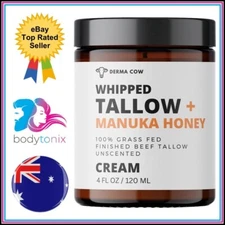 WHIPPED TALLOW + MANUKA HONEY CREAM Moisturiser Dry Skin Anti Aging Cream 120ml