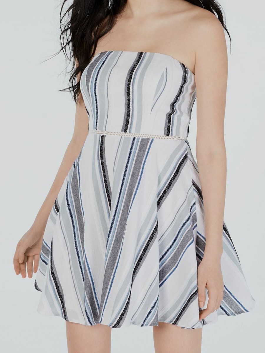 City Studio Womens Juniors Striped Strapless Mini Dress Ivory 5 City Studio Womens Juniors Striped Strapless Mini Dress Ivory 5