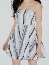 $189 City Studio Women's Juniors White Blue Strapless Fit & Flare Dress Size 5