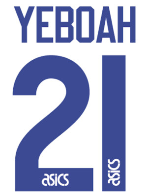 Leeds United Yeboah Nameset Shirt Soccer Number Letter Heat