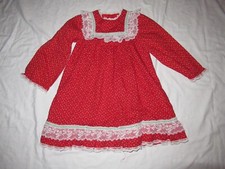 VTG Bryan Lace Trim Girl s red Ruffle Party Dress 6X Ruffles Square Collar Bows