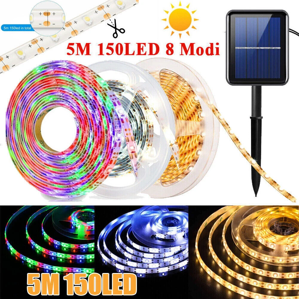 Solar led strip lights 10m outlet