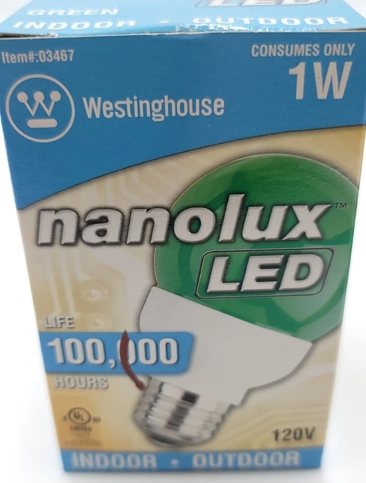 Nanolux LED 1W/1 Watt LED Small Bulb Green Rich Color 120V Indoor/Outdoor - Image 4 of 4