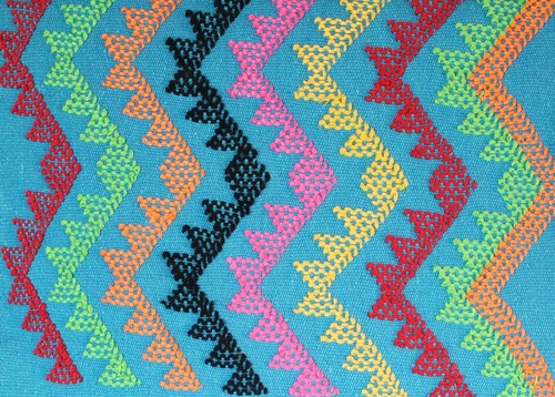 M/L Huipil Kaftan Handwoven Blue & White Oaxaca Mexico San Juan Colorado Resort - Picture 11 of 14