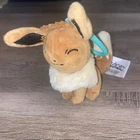 Pokemon Jazwares Eevee Plush Toy Backpack Clip On Keychain 3.5" Plush Clip