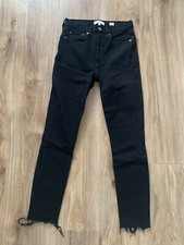 Re/Done Originals High Rise Ankle Crop Black Jeans 7213WHRAC Made in USA Sz 26