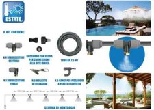 KIT NEBULIZZATORE 7,5 MT ACQUA NEBULIZZAZIONE GAZEBO GIARDINO PISCINA RINFRESCA